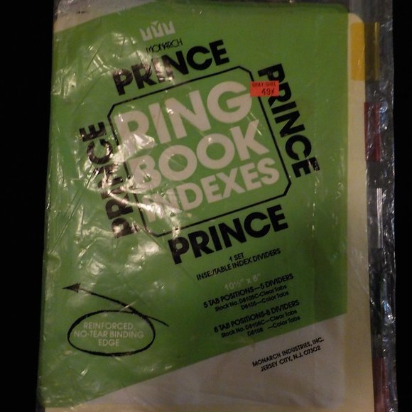 MONARCH PRINCE RING BOOK INDEXES 1 SET 101/2" X 8" 5 TAB POSITIONS/DIVIDERS - Picture 3 of 8